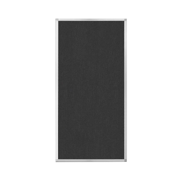 Hush Panel Configurable Cubicle Partition 3' x 6' Black Fabric